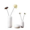 Kreativ keramik Keramik Vit Vase Ornament Modern Minimalistisk Vardagsrum Hem Dekoration Tillbehör Blommarrangemang Gåva 210607