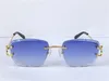 Fashion Design Zonnebril 0112 Retro Randloos Kristal Geslepen Oppervlak Onregelmatig Frame Pop Vintage UV400 Lens Topkwaliteit Bescherming Oog Klassiek