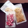 100pcs lot Frosted Plastic Zipper Bag Flat Bottom Matte Translucent Food Pouch Smell Proof Bags Kitchen Storage Pouches for Snack Tea Coffee