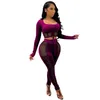 Zoctuo Mesh Patchwork Two Piece Set Fashion Women'S Set Outfit Autumn Winter New Sexy Bandage Perspective Night Club Party Suit Y0625