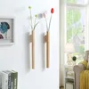 Vases Nordic Hanging Wall Flower Vase Decoration Minamalism Wood Beech Black Walnut