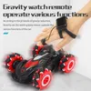 Electric/RC Car Kid Present Gest Induction Four-Wheel Drive Stunt Car Sprayable Drift Electric Remote Control Cars With Music Boy Childrens Toy 240314