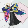 17 Styles High Quality Fashion Scarves Key holder Ribbon Bowknot Exquisite PU Leather Tassels Keychains Women Bag Charm Pendant G1019