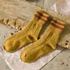 Cinq doigts gants 1 paire automne cadeau épaissi mi femmes chaussettes laine douce garder au chaud élastique hiver 2 rayé confortable 303x