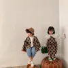 Spring girls cute dot turn-down collar shirts kids cotton loose long sleeve Tops clothings 210508