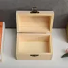 Caja de madera arqueada de madera natural sólida, grande y mediana, caja de madera hecha a mano en blanco pintada con arcilla DIY LLD11235