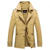 Men's Jackets Mens Business Jacket 2022Winter Fashion Thick Warm Windbreaker Overcoat Male Medium Long Section Trench Man Coat 5XL