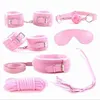 Nxy Sm Bondage 7 Sticks/set for Women Pu Learn Sm Bondage Set Sex Handcuffs Footcuffs Wave Touw Eye Mask Blindfold Erotic Games Couples 1220