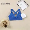 Salspor Seabless Sports الدعاوى 2 قطعة مجموعة النساء الرياضية رياضة الملابس المضادة السيلوليت عالية الخصر طماق جيوب اللياقة برأس 211204