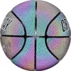 Mini petit ballon de basket réfléchissant holographique lumineux 5 pouces balle taille de la main balles de poche cadeau pour les fans de panier gonflé expédié