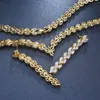Pendientes exquisitos Cubic Zirconia Fiesta de bodas Juego de joyas de color oro de alta calidad CZ Pendiente de collar de bridales