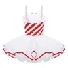 Kids Girls Christmas Dance Costume Gymnastics Leotard Dress Sleeveless Sequins Tutu Ballet Dress Childs Figure Ice Skating Dress G1026