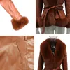المرأة الجلود فو إيلينا بو جاكيتات قصيرة المرأة أزياء التعادل حزام الخصر معاطف أنيقة الجانب جيوب الفراء الإناث السيدات