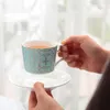 Hafif moda kahve çayı setleri kemik çin 15 adet kahve seti açık mavi zarif seramik bardak ve tabaklar lüks stok pot süt kapları