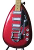 Hutchins Brian Jones Vox PGW Teardrop Red Hollow Body Guitar Electric Single F Hole Bigs Tremolo Bridge 3 Captadores Vintage Tuner3507637