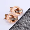 Luxus Schmuck Designer Schmuck Sets für Frauen Rose Gold Farbe Doppelringe Ohrringe Halskette Titanstahl Sets Heißes Fasion 1133 Q2