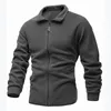 Men's Hoodies & Sweatshirts Casual Turn-down Collar Zip-up Coats Men Fashion Fleece Solid Cardigan Sweatshirt For Mens 2021 Autumn Winter Lo