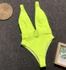 Sólida Biquini Sexy Puro Deep V Backless Swimwear Maillot de Bain Femme com natação do corpo da correia Terno de banho para mulheres maiô 210407