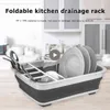 Support de vaisselle pliable Support de rangement de cuisine Égouttoir Bol Vaisselle Plaque de séchage portable Étagère à la maison Organisateur de vaisselle 211110