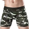 Caleçon hommes Long Boxer pantalon Camouflage sous-vêtement taille haute coton élastique course sport hommes Shorts culotte homme slip