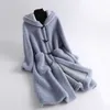 Kvinnor Vinter Jackor Ull Casual Coats Koreansk stil Jaqueta Feminina Real Fur Coat Högkvalitativ lång får Shearling 211019
