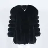 Oftbuy długa zimowa kurtka kobiety prawdziwy futra płaszcz naturalny puszysty lis futra odzież wierzchnia streetwear gęsta ciepła nowa marka mody