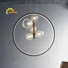 Nordic Glass Bubble LED Pendentif Lumières Éclairage Moderne Simple Lampe Suspendue Pour La Maison Cuisine Salle À Manger Restaurant Décoration Lampes