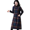 Casual Kleider 2021 Frauen Mode Dünnes Kleid Temperament Langarm Plaid Kaschmir Plus Größe Stehen Kragen Damen Wolle TGH188