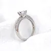Design Eternal Promise Wedding Rings Woman Stainless Steel Prong Seting Zircon 18K Silver Ring for Women Engagement Love Charm BR5773396