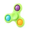 Enkel Dimple Fingertip Toy Macaron Tre Finger Gyro Anti-Rodent Bubbla Musik Fidget Spinner ADHD Ångest Stress Relief Sensory Push Bubbles Leksaker