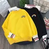 Zima Rainbow Haft Polar Bluzy Kobiety Koreański Kawaii Bluzy Usagi 90. Estetyczne Oversized Hoodie Girls Streetwear 210927