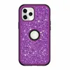 Glitter Three Layer Heavy Dutder Defender telefoonhoesjes voor iPhone 14 13 12 11 xs x 7 8 plus bling glitter schokbestendige beschermhoes