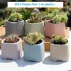 6PCS /set Ceramic Succulent Flowerpot with Hole Small Home Office Desktop Decor 210922