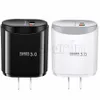 Snabbladdare QC3.0 US EU Fast Plug AC Home Travel 18W Wall Charger för iPhone 15 12 11 13 14 SAMSUNG S10 S11 Obs 10 HTC Android -telefon