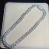 Mens 10MM Iced Cuban Link Prong Chain 14K White Gold Plated 2 Row Diamonds Collana Cubic Zirconia Jewelry 16-24inch Lunghezza