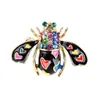 Pins, broscher Färgrik Crystal Bee Brosch för kvinnor Emalj Insekt Smycken Lyx Pin Honeybee Handväska Hängande present