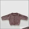 Swetry Odzież Baby Kids Maternity Drop Dostawa 2021 Jesień Chłopcy Dziewczęta Sweter Krój Body Boddler Knit Cardigan Urodzony Dzianiny Długie