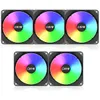 Lindo Zone 1/3/5 Pcs/set 12cm RGB Cooling Fan Smart 4Pin PWM Hydraulic Bearing Colorful Chassis Cooler Desktop Computer Case CPU Silent Radiator - 1pc