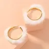 Hoop Huggie grand nom corée en peluche grand cercle oreille exagéré fille coeur charmant boucles d'oreilles pour les femmes doux bijoux de mode