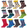 Chaussettes pour hommes 1 paire S Femmes Harajuku Creative Croquis Imprimer Coton Respirant Casual Femelle Drôle Long Cyclisme