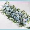 Decoratieve bloemen kransen flonen kunstmatige nep rij bruiloft boog bloemendecoratie podium backdro9428545