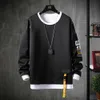 Men O-Neck Bluza High Street Bluza Mężczyźni Crewneck Hip Hop Hoodie Z Długim Rękawem Koszula Poliester Moda Odzież Mężczyźni 210819