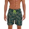 Men's Fashion Lacing Shorts For 2022 Summer Beach Bamboo Leaf Floral