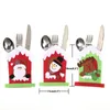 Santa Hat Rendier Kerst Nieuwjaar Pocket Fork Mes Bestek Houder Tas Home Party Tafel Diner Decoratie Servies Cover VT1820