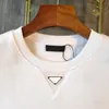 Unisex 21ss La mayoría de buena calidad Sudadera para hombre Camisas de marca de ocio Triángulo invertido Bordado de letras Material de algodón importado Top de manga larga