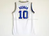 10 Dennis Rodman Oklahoma Savages Jerseys Mens The Worm Dennis Rodman Blue White Green College Basketball Uniforms