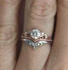 14K Rose Gold Crown Diamond Set Engagement Anillos Peridot Wed Bizuteria För Kvinnor Topaz 925 Ring Fine Smycken Ädelsten