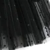ロングシフォンポルカドットスカート春秋の弾性ウエストチュールプリーツ女性2021夏の黒のマキシスカート