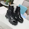 2021 Mode Römische Stiefel Frauen Designer Rois Schuhe Knöchel Martin Stiefel Tasche Schwarze Stiefel Nylon Militär inspirierter Kampf mit Box Kleine große Größe 35-41