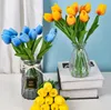 Ramo de tulipanes de flores artificiales de PU de 19 colores 32 cm / 12,6 pulgadas Mini flores de tacto real SN2653